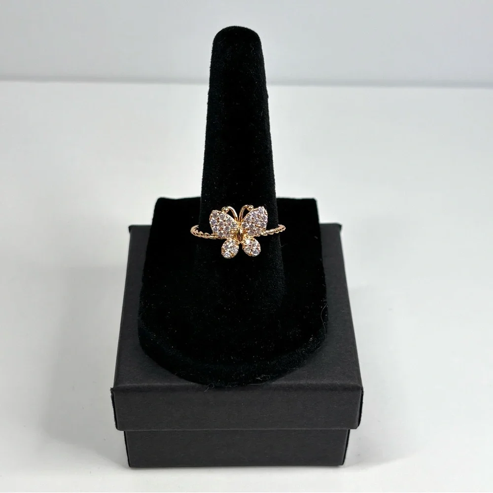 18k rose gold-plated butterfly ring - Picture 3 of 6